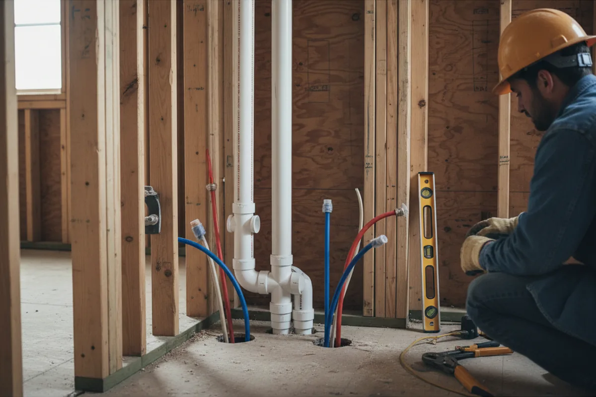 Drain and supply rough-in during Leak Detection in Pocola