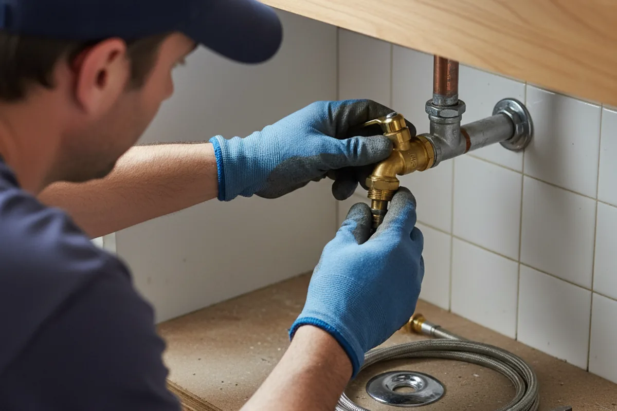 Shutoff valve and fitting work during Emergency Plumbing in Pocola